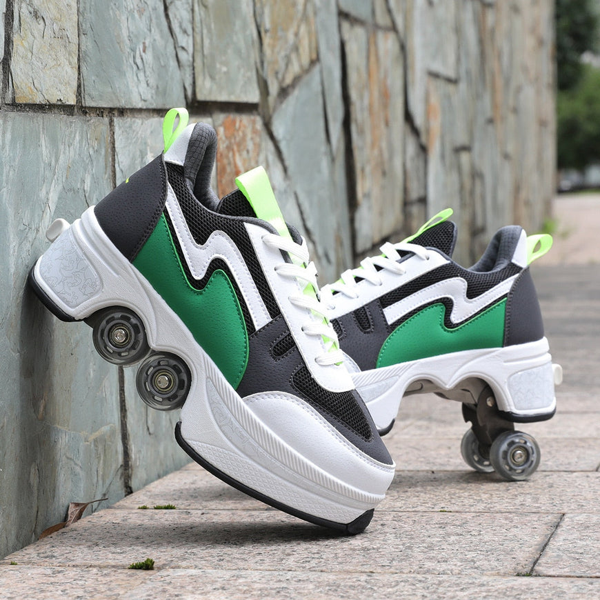 Four-Wheel Dual-Use Skating Shoes