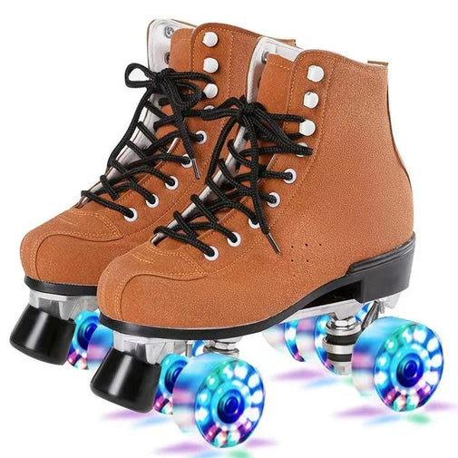 Leather Roller Skates Shoes Quad Sneakers 1