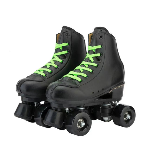 Men Women Black PU Leather Roller Skates 2