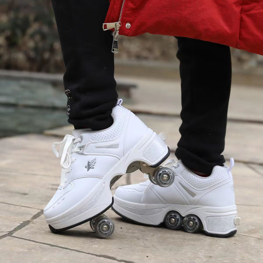 Four-Wheel Dual-Use Skating Shoes