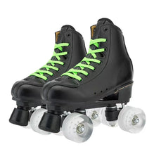 Men Women Black PU Leather Roller Skates