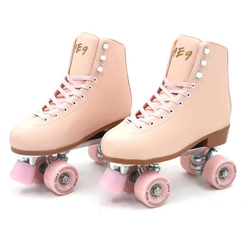 Pink Blue Double Row Roller Skates Shoes