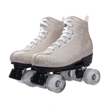 Leather Quad Roller Skates Shoes