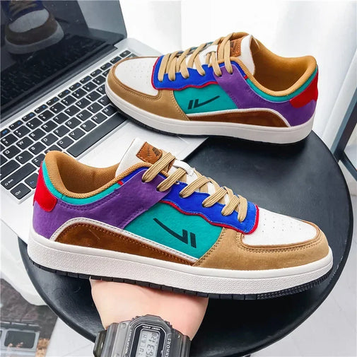 Unisex Skateboarding Shoes Anti-Skid Leather Sneakers