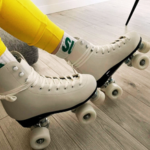 Double Row Leather Roller Skates Shoes