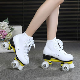 Outdoor Roller Skates for Women & Men - Black & White 1